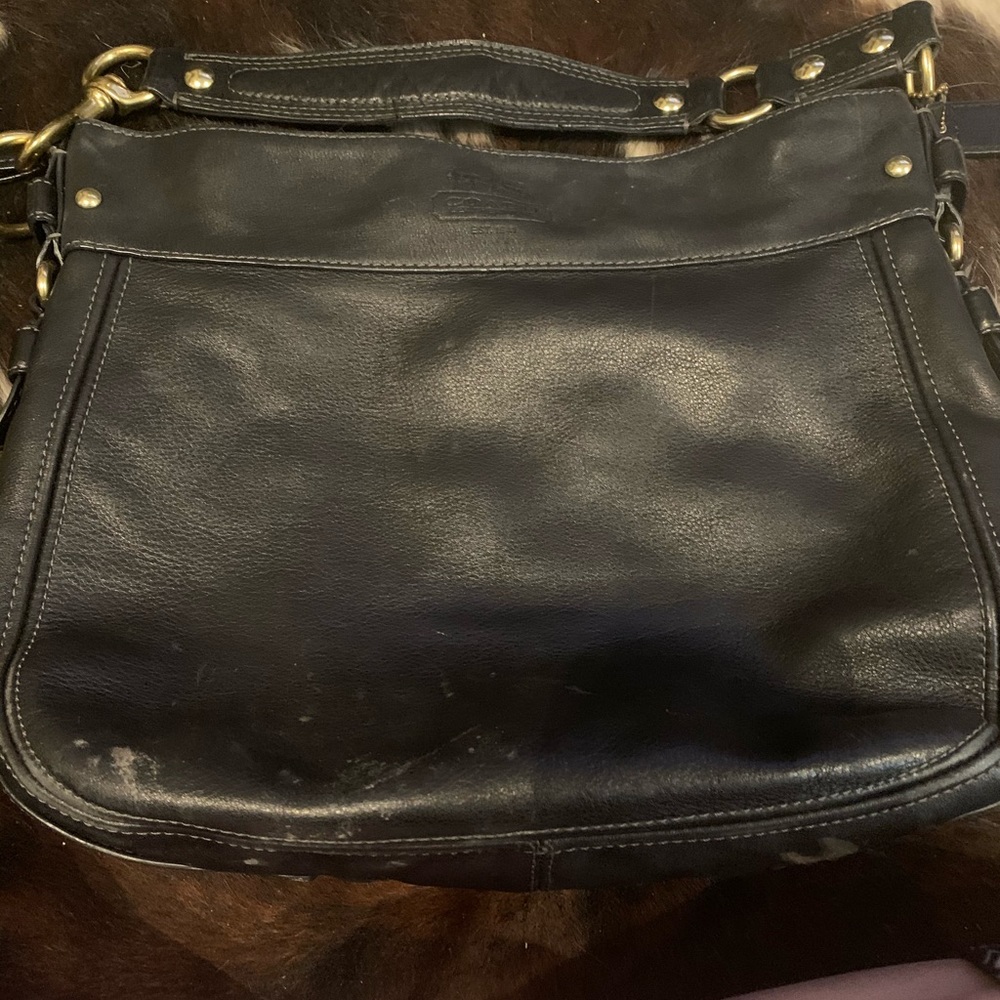 Coach black shoulder bag in fair condition